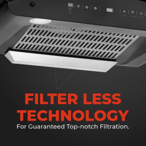 BLOWHOT 90cm 1300 m³/h With Installation Kit Filterless Autoclean Chimney, 15 Year Warranty on Motor, Motion Sensor Stylish Curved Hood, Auto Clean &