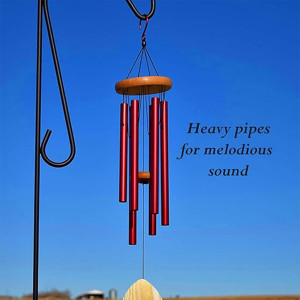 BIG wind chimes for home positive energy items for good luck (red)