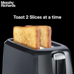 Morphy Richards AT 200 Bread Toaster|700W Toaster 2 slices|6 Different Browning Controls|Removable Crumb Tray|Cool Touch Body With Anti-Skid Feet|Wide