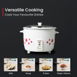 Prestige 1.8 Litres Electric Rice Cooker (PRWO 1.8 Litres)| 2 Aluminium Cooking Pans | Stainless Steel Lid | Grey/White | Cool Touch Handles | Detacha